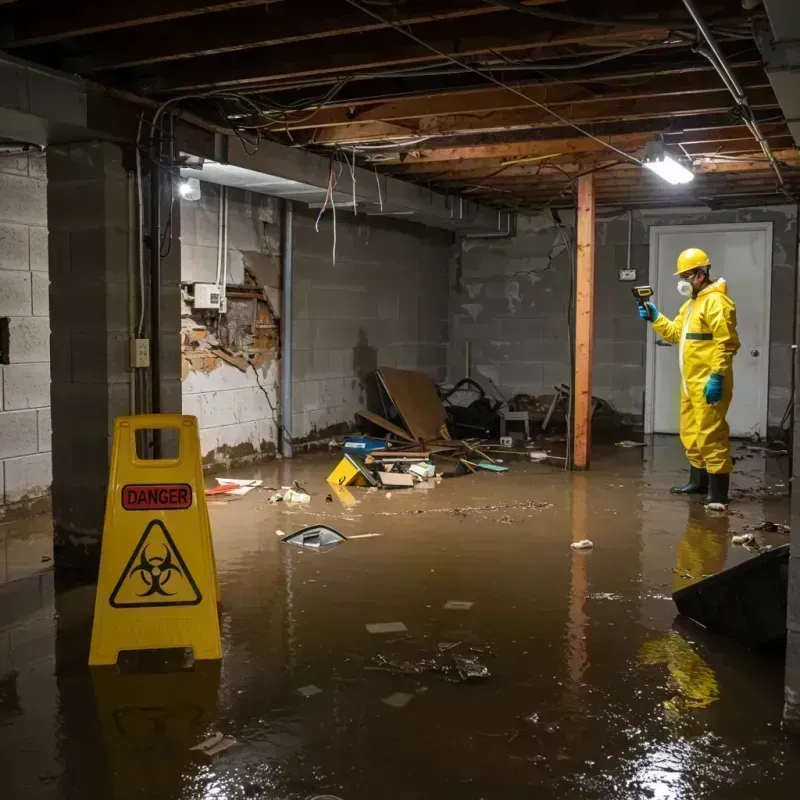 Flooded Basement Electrical Hazard in Ellsworth, KS Property